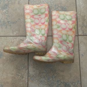 Coach rubber boots, preowned
